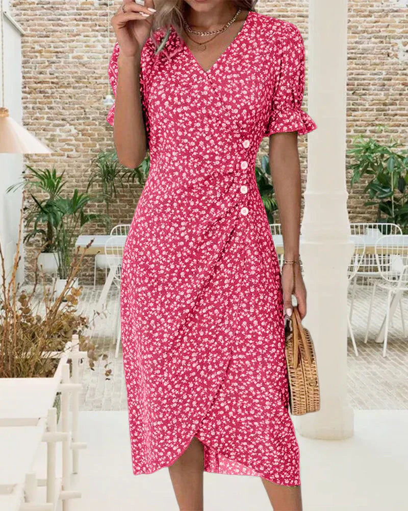 Leah | Robe Bouton avec Volants