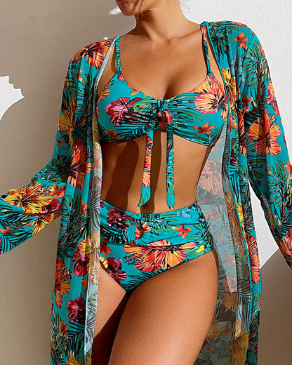 Daphne® | Ensemble bikini trois pièces avec imprimé floral