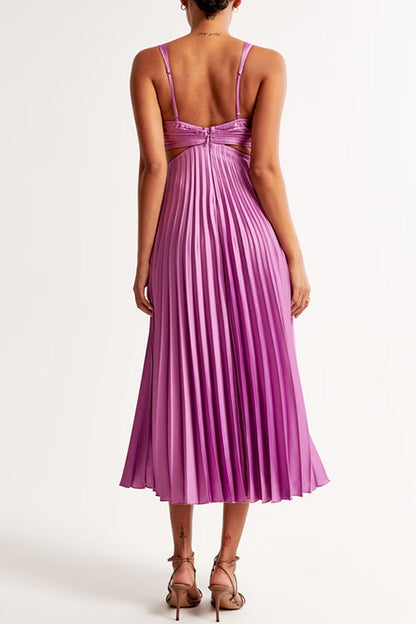 EVA™ | Robe Maxi Sans Manches avec Taille Haute et Plis