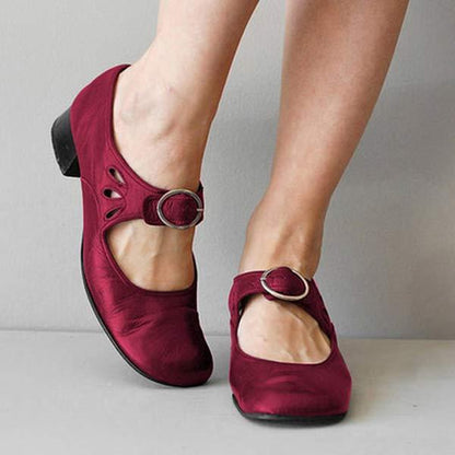 Beatrice – Sandales en cuir à talon compensé avec boucle ajustable orthopédique