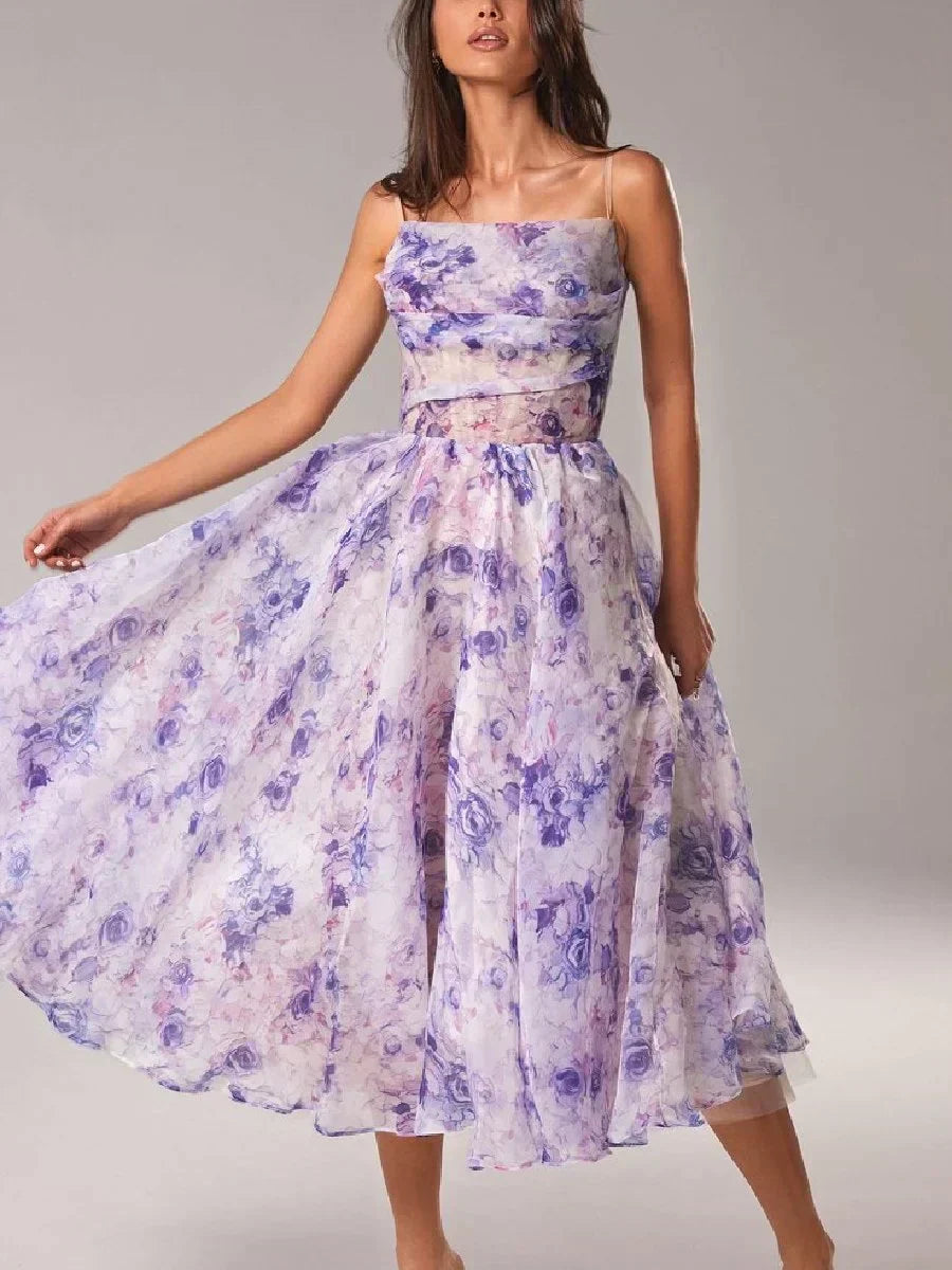 Emilia | Robe Élégante Sans Manches Imprimée