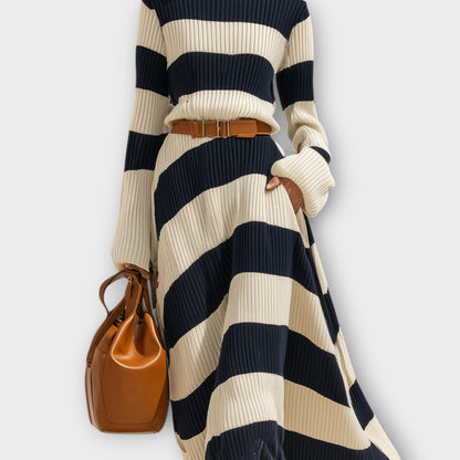 Robe Maxi à Rayures en Tricot