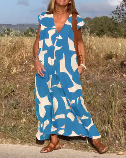 Lauren | Robe A-Line Sans Manches Abstraite