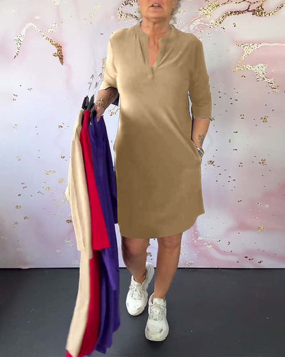 Olivia™ - Robe Décontractée Confortable avec Décolleté en V Uni