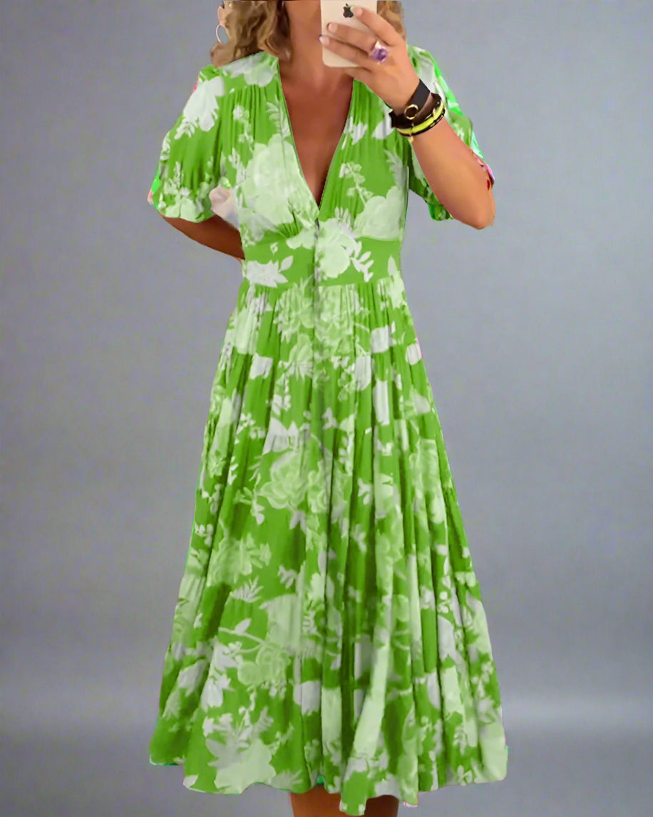 Mathilda | Robe Fleurie de Jour avec Poches Cachées et Coupe Féminine