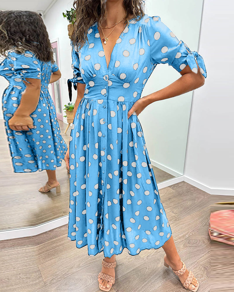 Maria | Robe à Pois avec Boutons