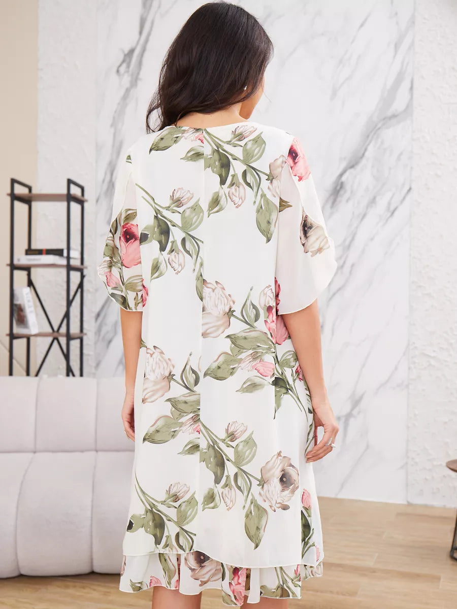 Judith | Robe en Chiffon Élégante avec Imprimé Floral