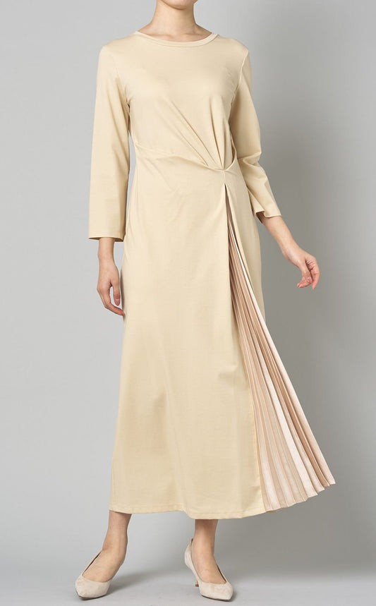 Robe en Tricot avec Plis Latéraux