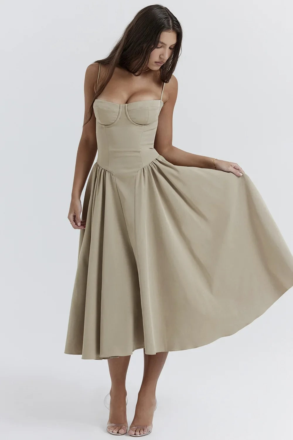 Elara | Robe à bretelles avec corset