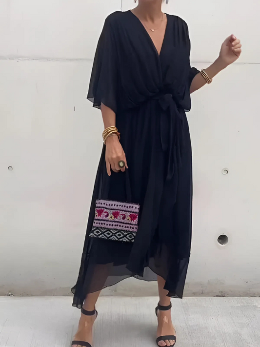 Seraphina - Robe midi croisée intemporelle
