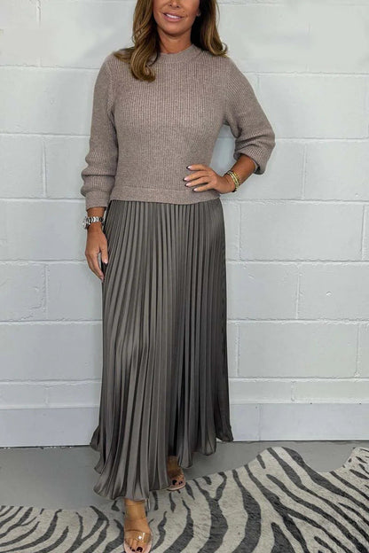Jamie - Robe en tricot décontractée avec plis pour femme