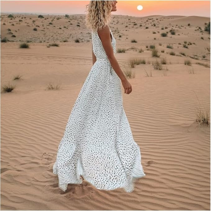 Ismena - Robe Maxi Boho à Pois