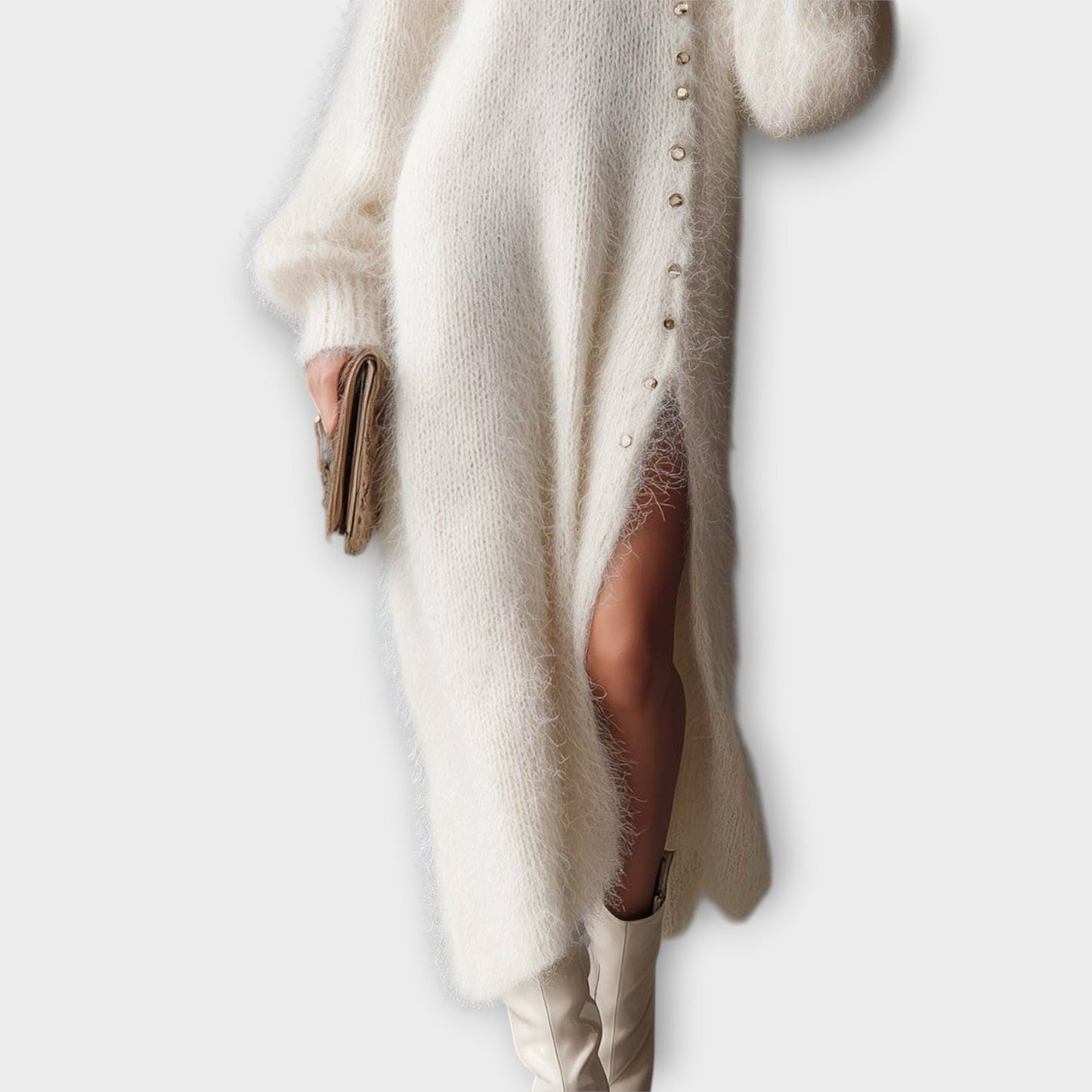 Robe Maxi Élégante en Maille Douce