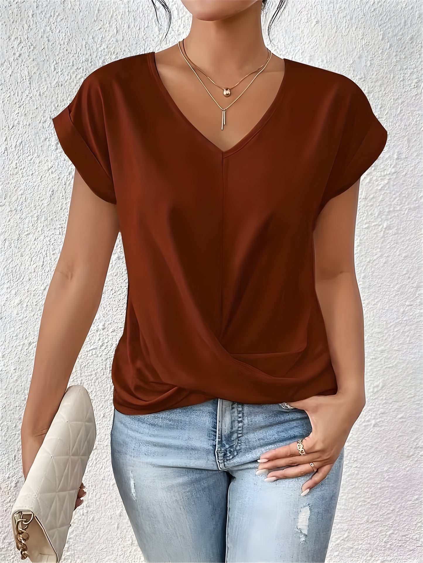 Maia – Haut V-Neck à Devant Torsadé