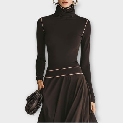 Robe Maxi Élégante avec Col Montant