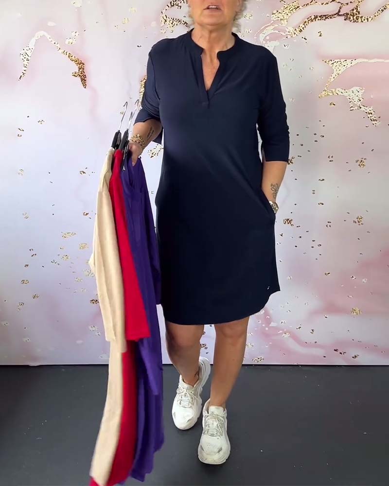 Olivia™ - Robe Décontractée Confortable avec Décolleté en V Uni