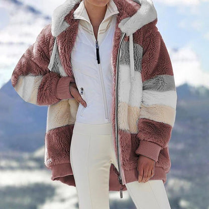 KAREN | Manteau Oversized en Fausse Fourrure avec Capuche et Chaud