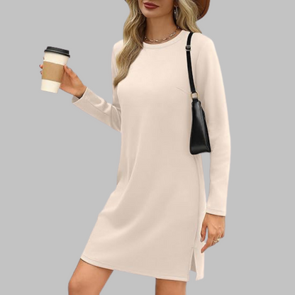 TATLO™ - Robe mini décontractée à manches longues et col rond