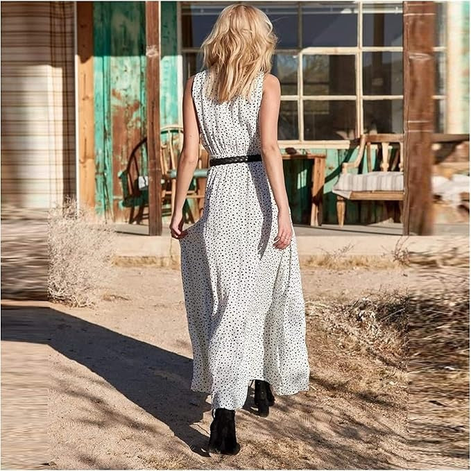 Ismena - Robe Maxi Boho à Pois
