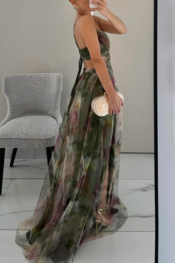 Giselle - Robe Longue Enchantée avec Imprimé Floral