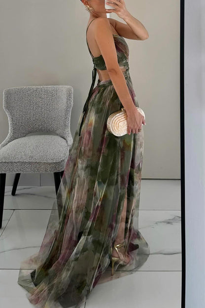 Giselle - Robe Longue Enchantée avec Imprimé Floral