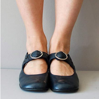 Beatrice - Sandales à Talon en Cuir avec Boucle Orthopédique