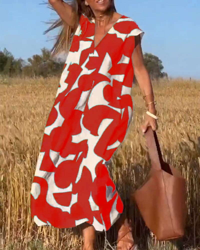 Sarinya - Robe Imprimée Avec Décolleté en V