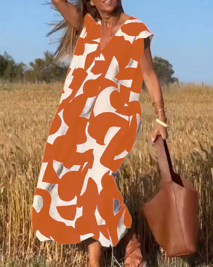 Lauren | Robe A-Line Sans Manches Abstraite