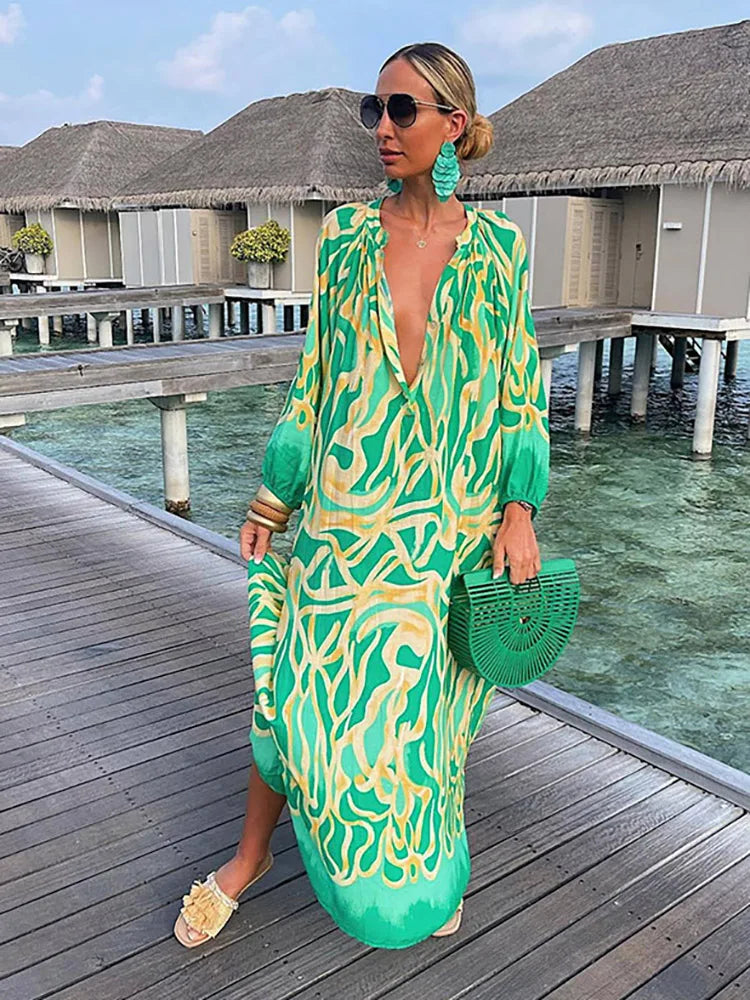 Bea - Robe Maxi à Col V