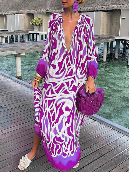Bea - Robe Maxi à Col V