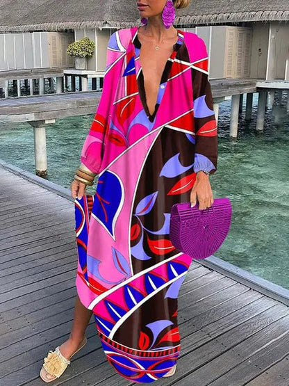 Bea - Robe Maxi à Col V