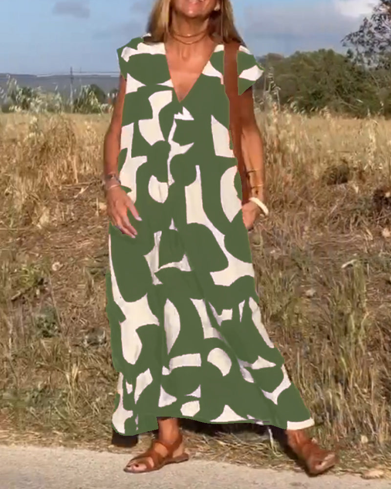 Sarinya - Robe Imprimée Avec Décolleté en V
