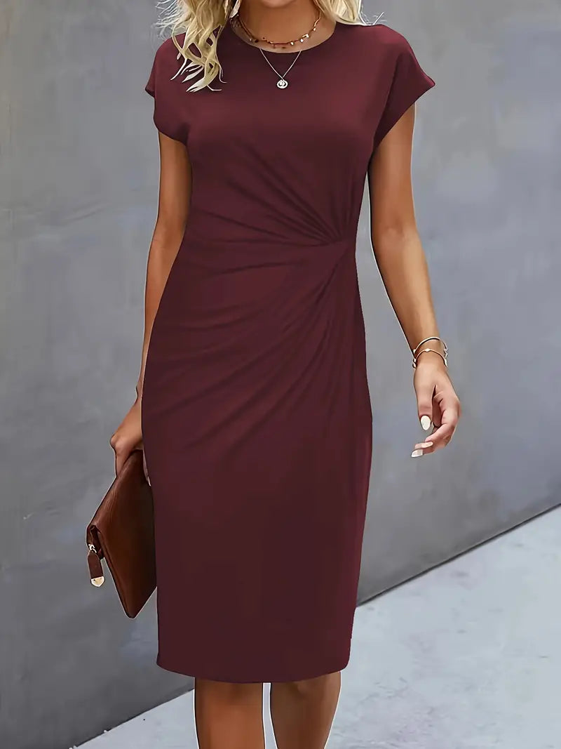 Reilly - Robe midi avec nœud sur le devant pour femmes