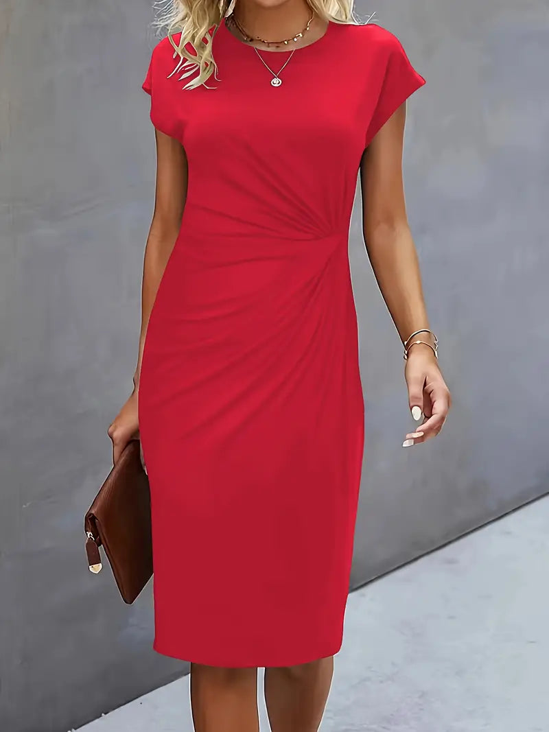 Reilly - Robe midi avec nœud sur le devant pour femmes