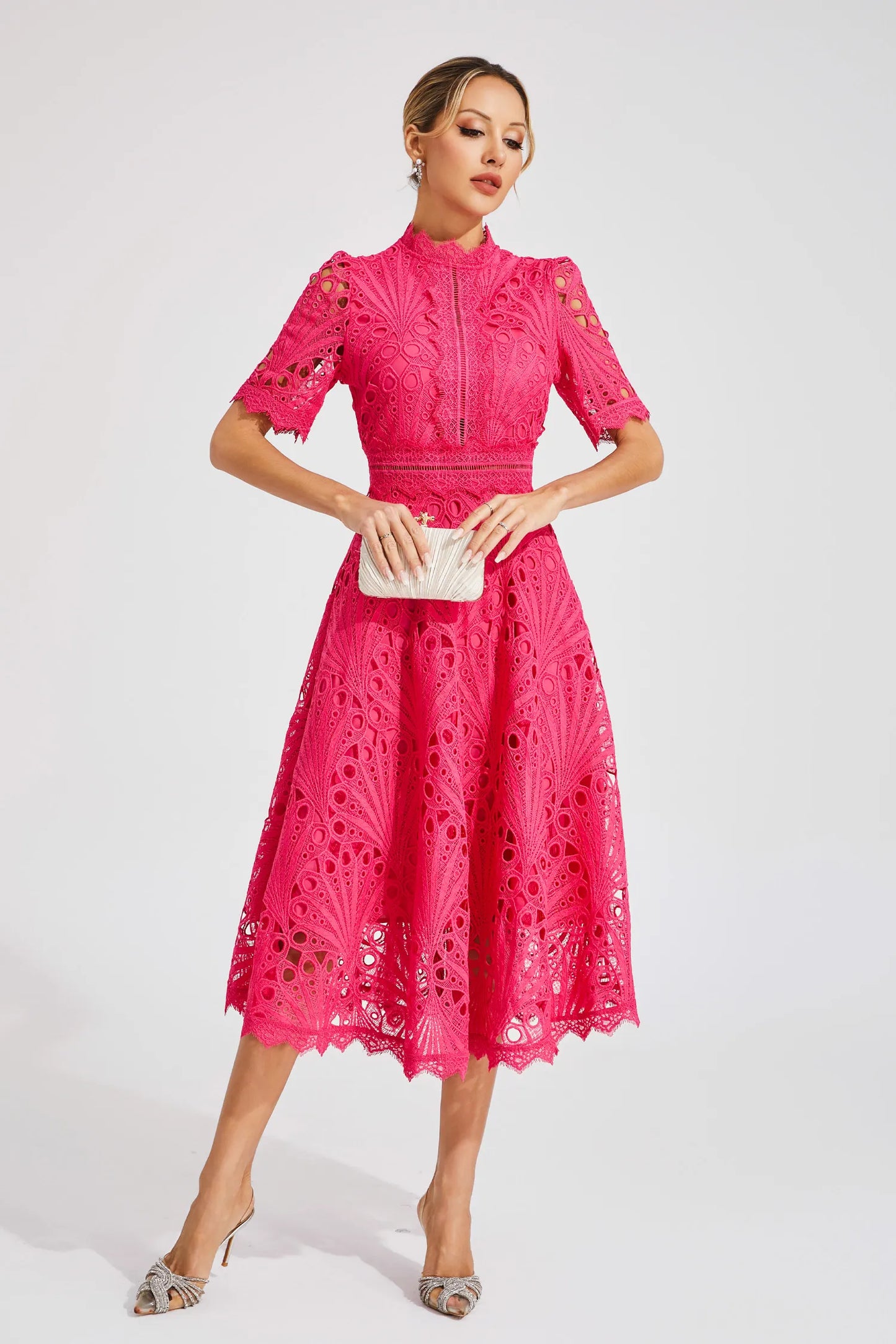 Hallie | Robe Midi en Dentelle
