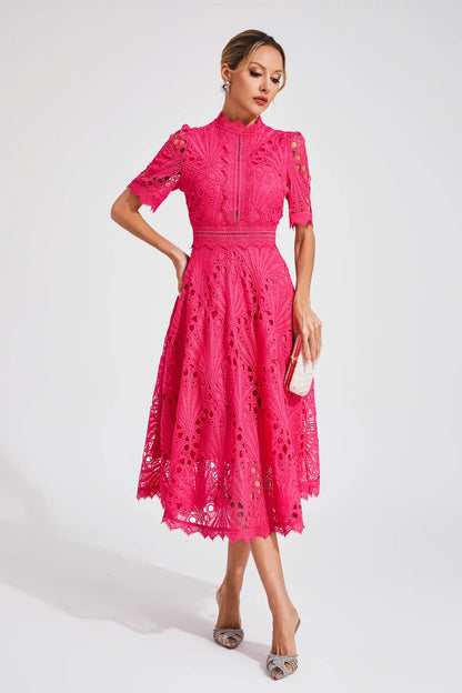 Pierre - Robe Midi en Dentelle et Raffinement