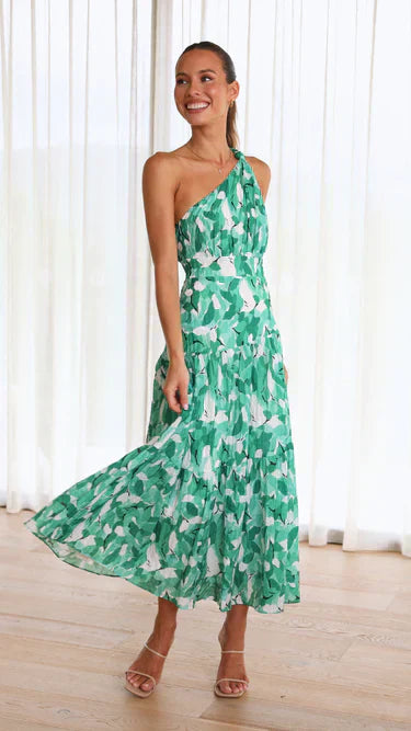 Eliza - Robe Midi à Une Épaule