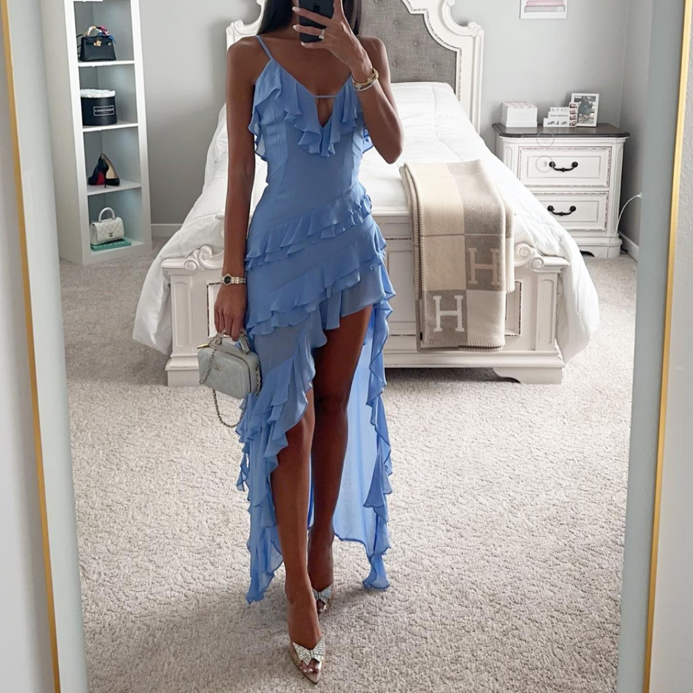 Zephyra - Robe Maxi à Franges Luxe Irregulière
