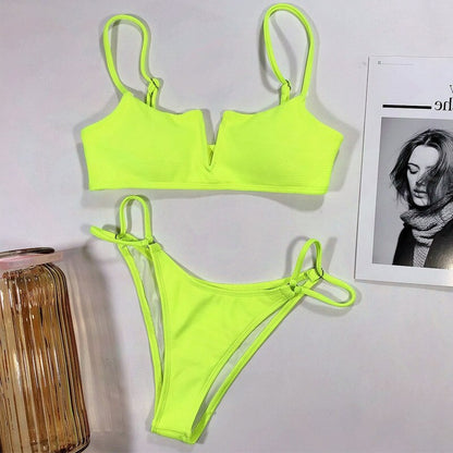 AquaLivv - Bikini brésilien à col en V