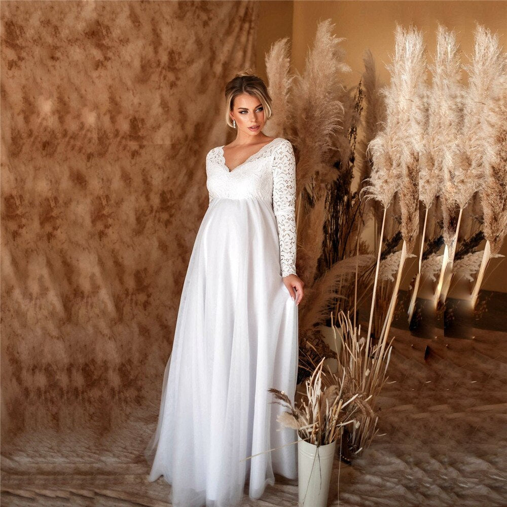 Ilaria - Robe longue de grossesse en dentelle