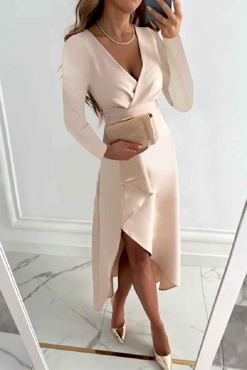 Shannon - Élégant robe plissée unie
