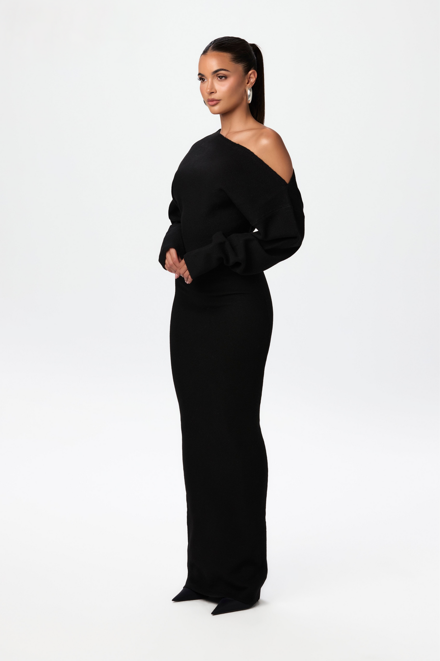 Robe Pull à Épaules Dénudées
