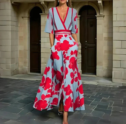 Cosette - Robe Maxi Fluide Élégante avec Décolleté en V
