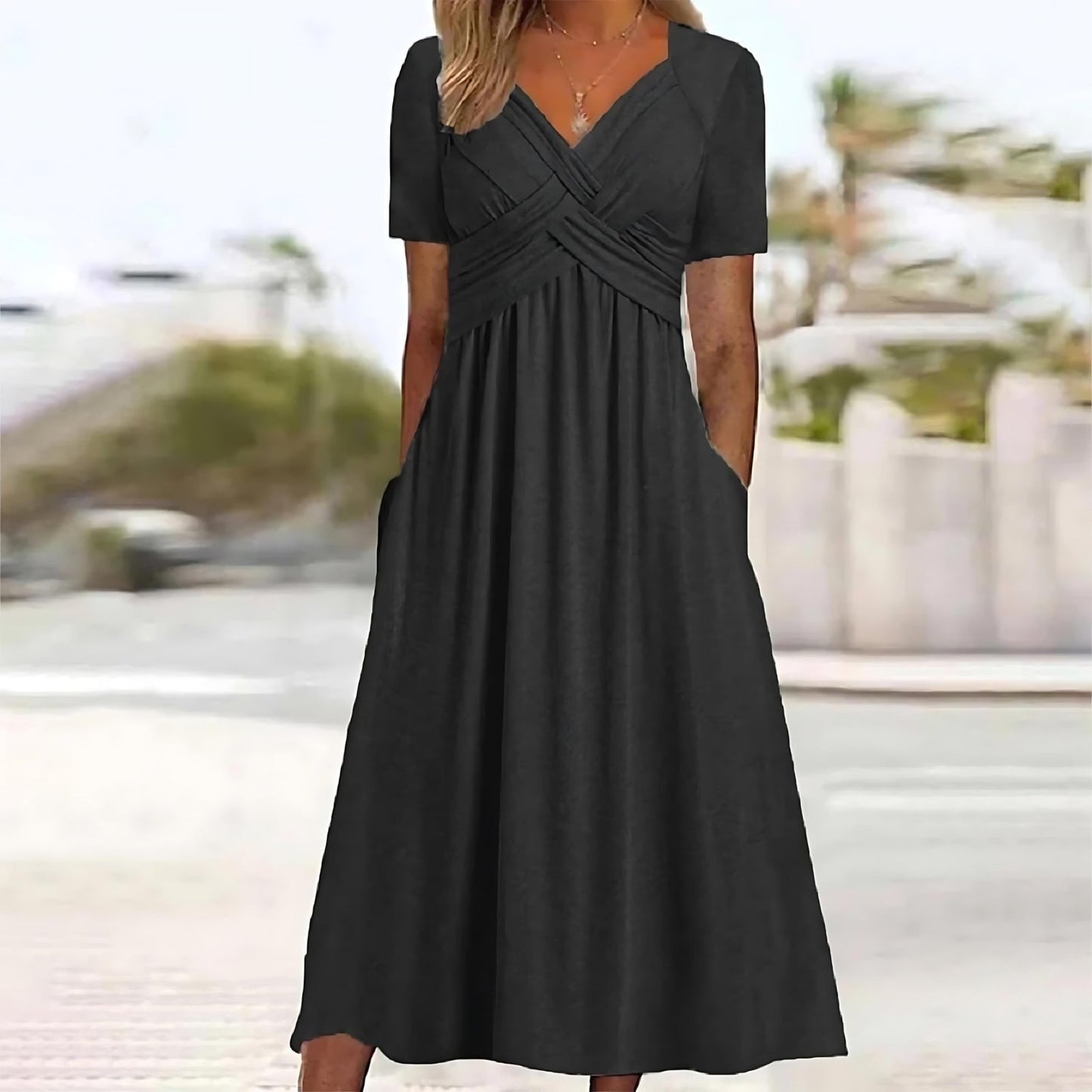 Elisa | Robe Midi Élégante avec Contrôle du Ventre Flatteur