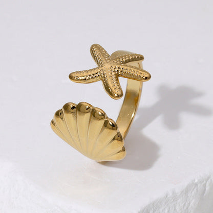 Mikaela | Bague Ouverte Étoile de Mer