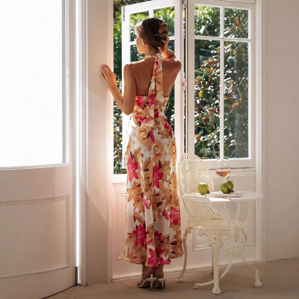 Minirva - Robe Midi à Col Montant avec Charme Floral
