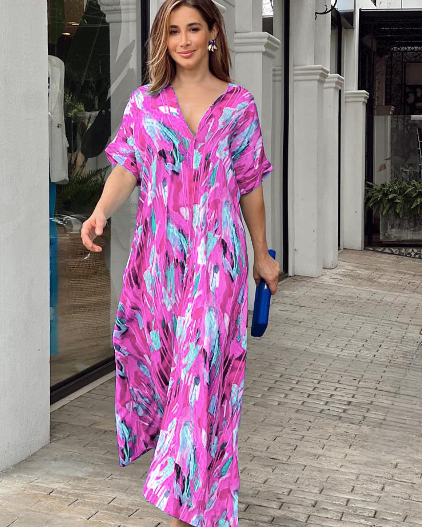 Camille - Robe Abstraite Vibrante
