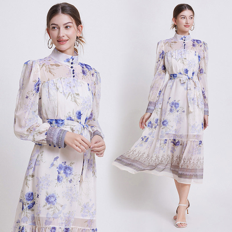 Sarah | Robe en Chiffon Floral Élégante