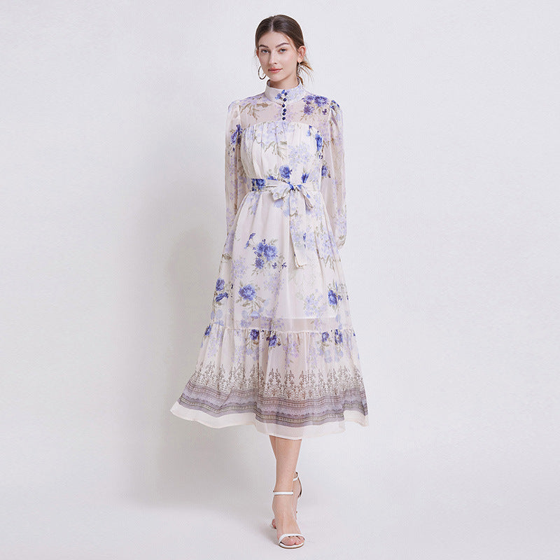 Sarah | Robe en Chiffon Floral Élégante
