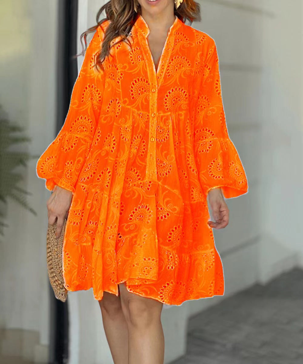 Fawna – Robe Mini Brodée avec Volants